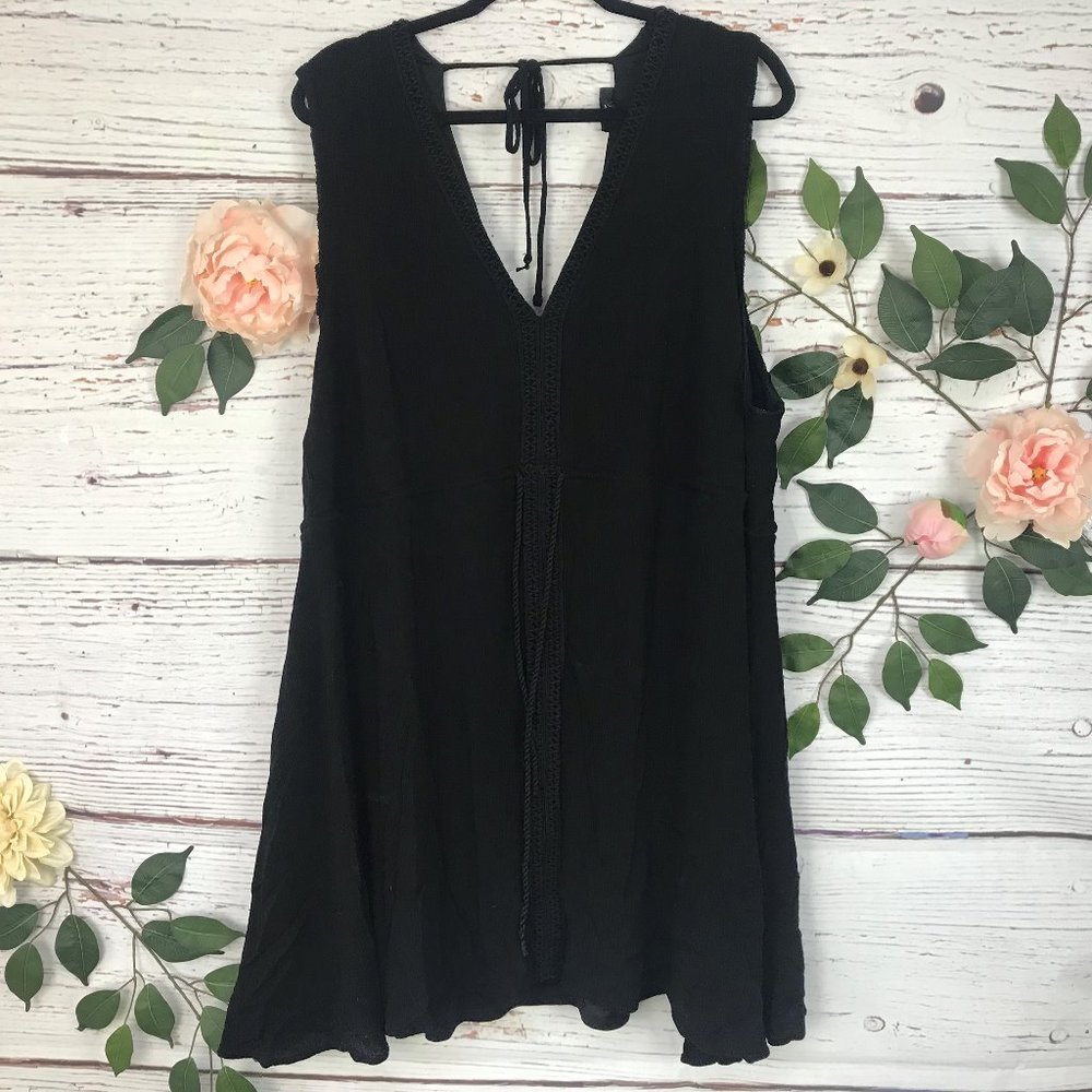 Torrid Black Tie Up Open Back Dress
